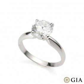 Round Brilliant Cut Diamond Ring in Platinum 1.55ct D/VVS2